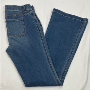 SPANX Women's Medium (31) Flare Jeans Pull On Blue Stretch